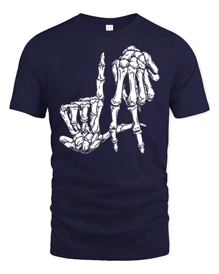 Cute Baby Wolf Denim Pocket Flowers Graphic Cotton Tee - navy t-shirt on white background