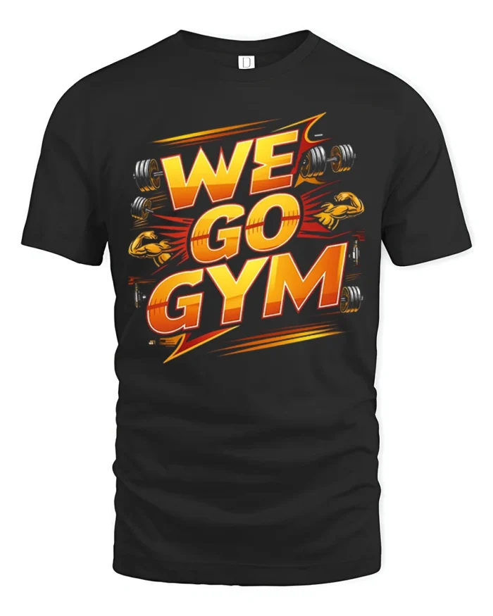Wake Grow Gym Motivational Bodybuilding Graphic Workout Tee - black t-shirt on white background