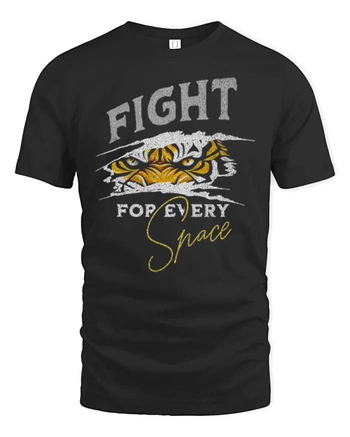 Fierce Tiger Eyes Ripped Fight Graphic Soft Cotton Tshirt - black t-shirt on white background
