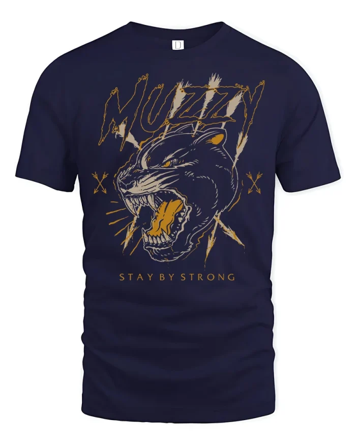 Fierce Roaring Black Panther Graphic Soft Cotton Tshirt - navy t-shirt on white background