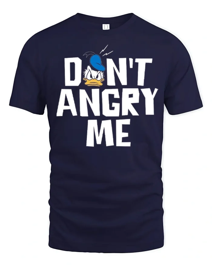 Dont Angry Me Funny Cartoon Duck Quote T-Shirt - navy t-shirt on white background