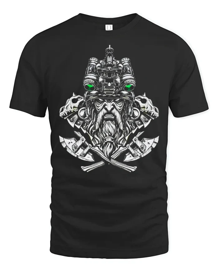 Tactical Viking Warrior Night Vision Goggles Graphic T-Shirt - black t-shirt on white background