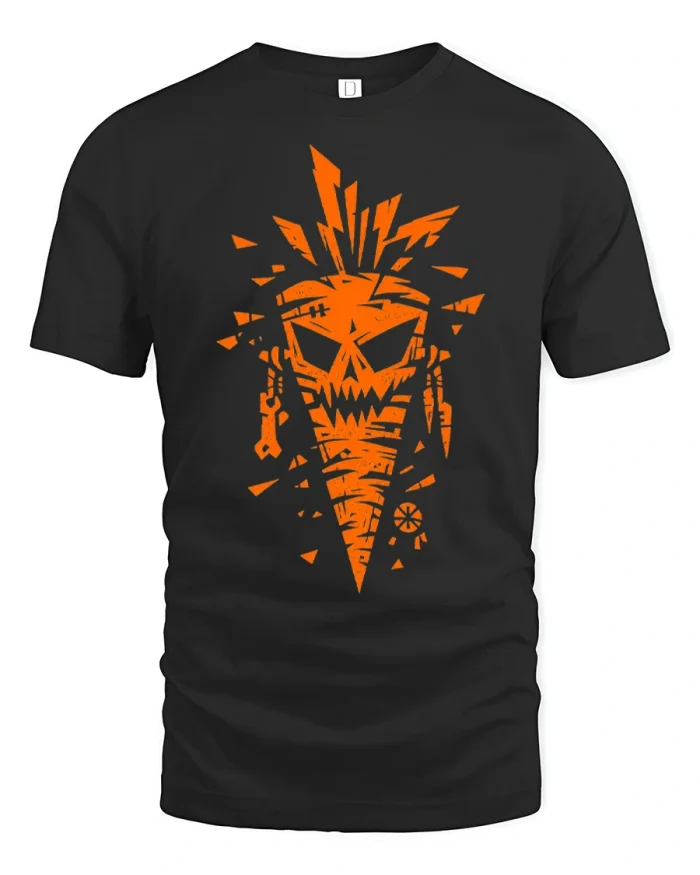 Funny Evil Carrot Skull Halloween Soft Cotton T Shirt - black t-shirt on white background