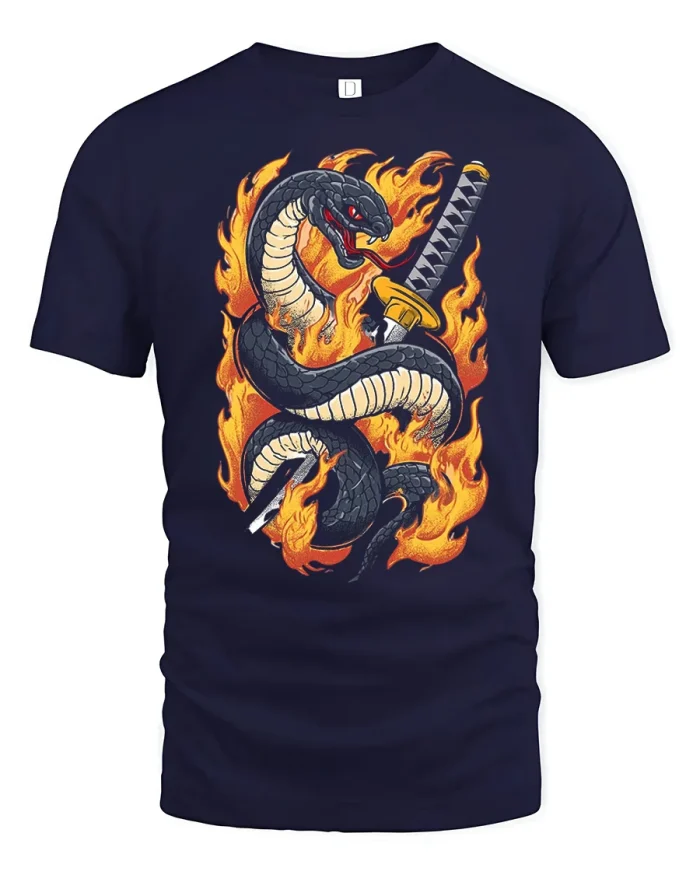 Colorful Cute Fox Grid Expressions Graphic T-Shirt - navy t-shirt on white background